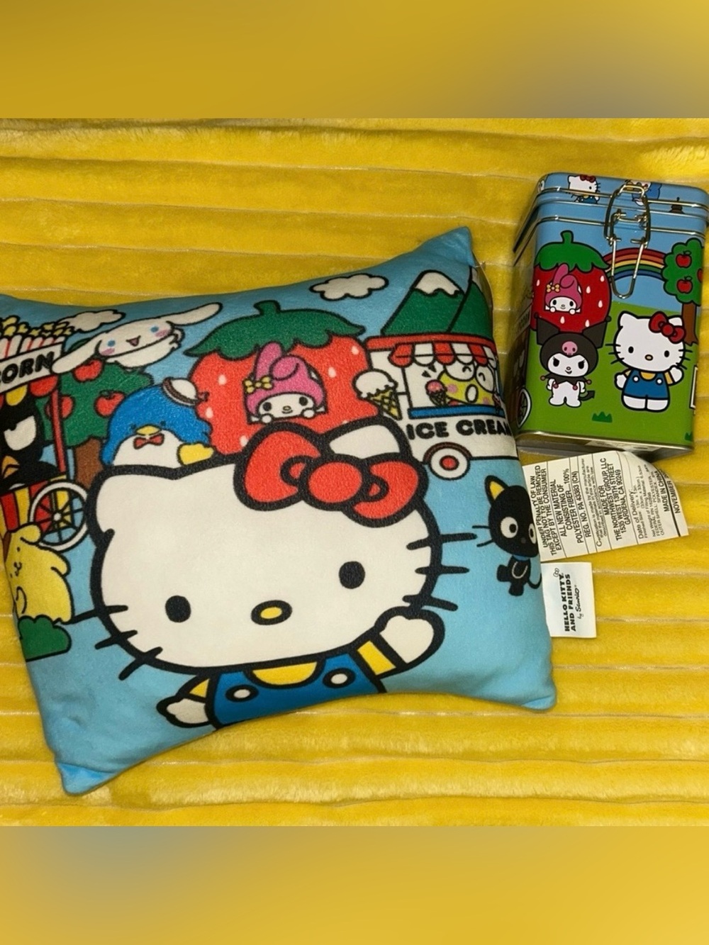 Hello Kitty Blue Travel Pillow / Canister